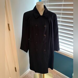 Gallery Blue Double-Breasted Trench Coat